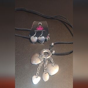 Paparazzi Silver Heart Jewelry Set